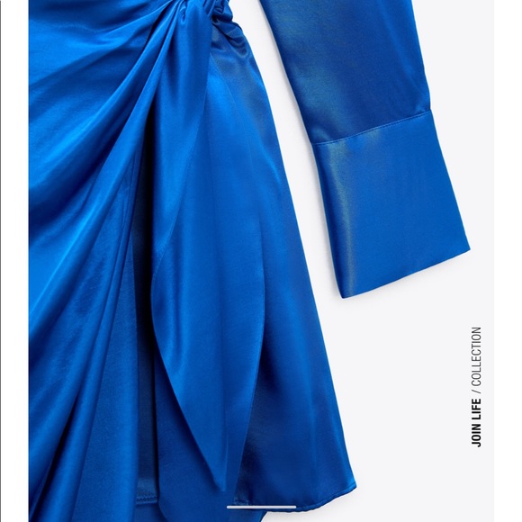 Zara Satin Effect Wrap Dress - Picture 14 of 16